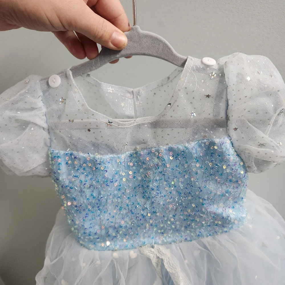 Sparkling Blue Cinderella Princess Dress for Kids - Picture 6 of 8